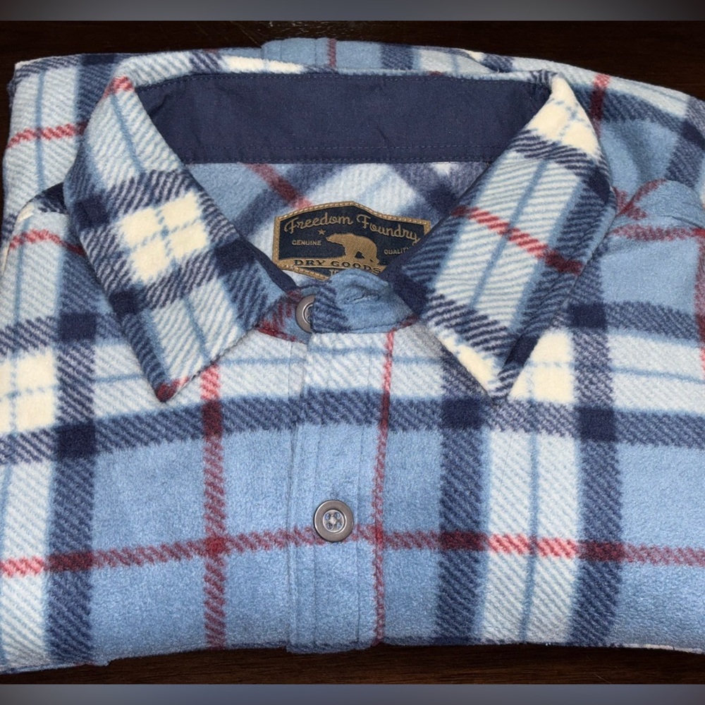 Freedom Foundry Long Sleeve Button Up Flannel Shirt | Men's (XXL) Chest Pockets.